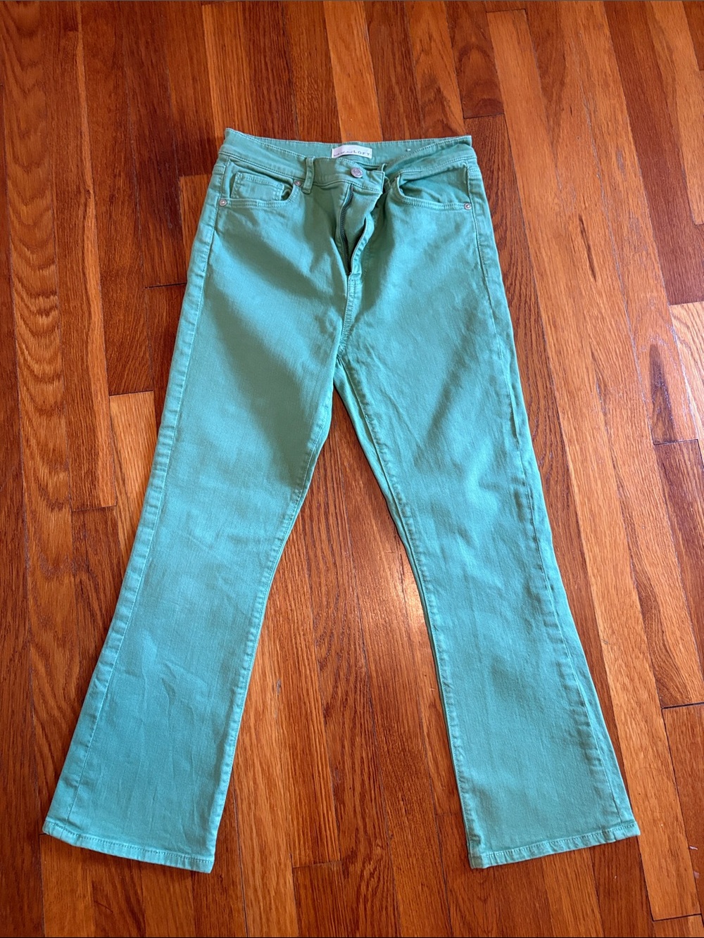 LOFT Mint Green Cropped Ankle Jeans